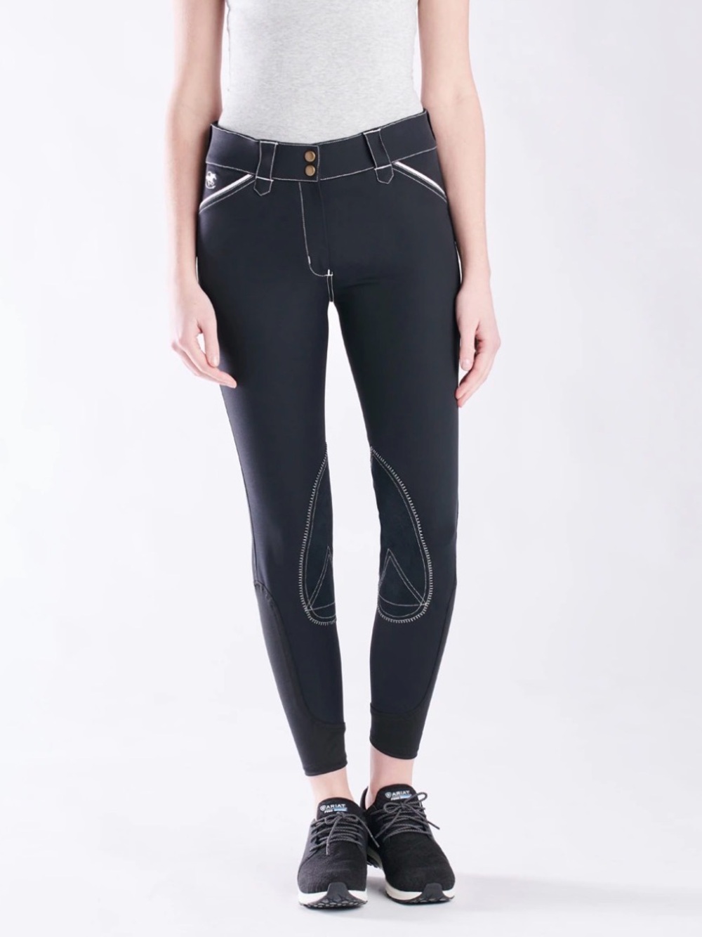 SmartPak piper Evolution Navy 36R Equestrian knee patch Breech pants